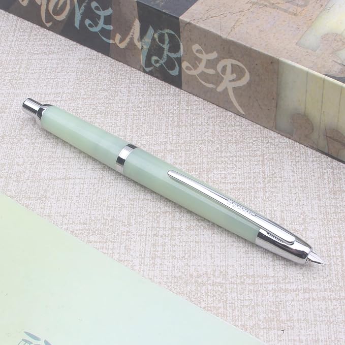 JINHAO 20 Celestial Jade silver Clip Resin Press Fountain Pen F Ink Pen With Converter Stationery School Supplies