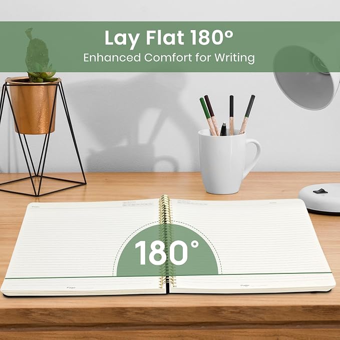 Taja Large Spiral Lined Journal for Women, 8.5" x 11" Notebooks for Work Collge Ruled, A4 Aesthetic Cute Journaling Notebooks for Writing, Plastic Cover, Hummingbird