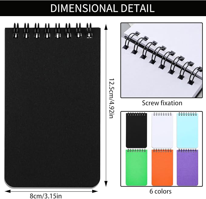 Pocket Notebook Mini Notepad Small Spiral Notebooks 3X5Inch (6-blank) | functionality PortabilityPortability convenience