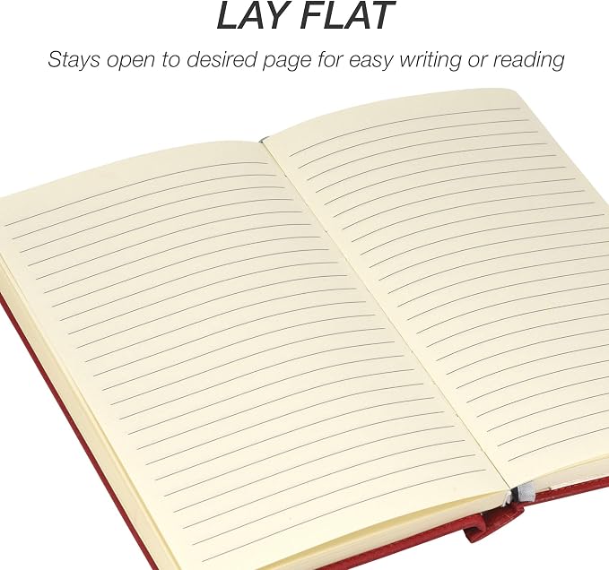 Samsill Classic Size Writing Notebook Journal, Hardbound Cover, 5.25 Inch x 8.25 Inch, 120 Ruled Sheets (240 Pages), Red