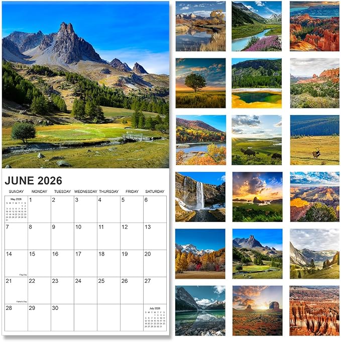 2026-2027 Calendar for Wall, National Parks Calendar 2026-2027 from July 2026 - December 2027, 12" x 24" Opened 19 Months Calendar, Full Page Months Thick & Sturdy Paper for Gift Perfect Organizing & Planning