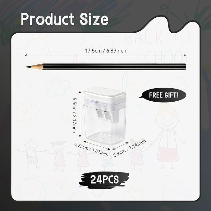 24Piece Black Colored Pencils Set with Sharpener, Pre-Sharpened Professional Wooden Art Pencils for Artists Drawing and Sketching, Premium Colored Tone Supplies Delivering Detailed Painting(Black)