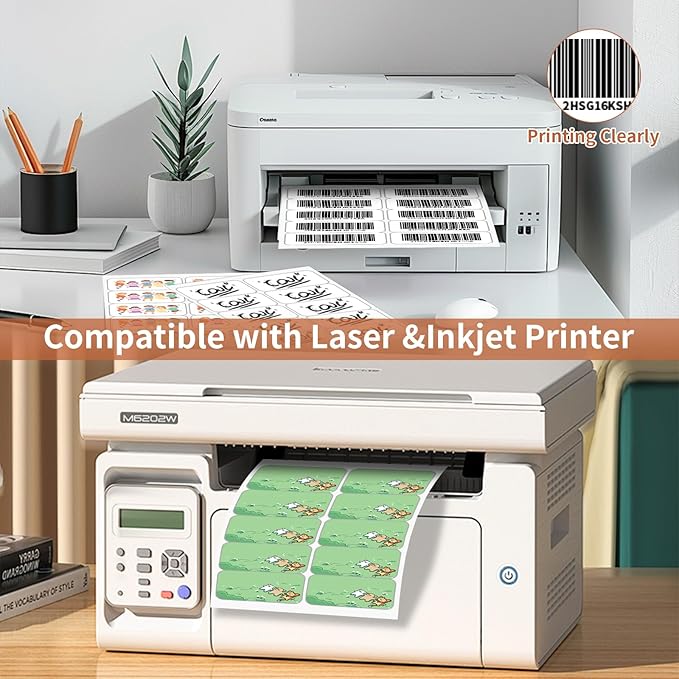2"x 4" (1000 Sheets) Address Labels Sticker Paper for Laser/Ink Jet Printer, Printable and Writable White Sticker Label- Matte, 10 per Page Label (Total 10000 Labels)