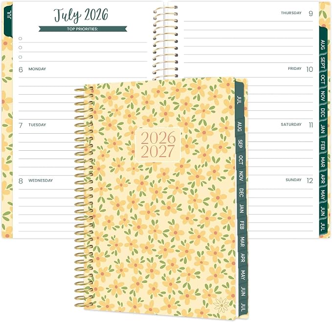 bloom daily planners 2026-2027 Academic Year Pocket Planner (July 2026 - July 2027) 13 Months - SMALL 4” x 6” Weekly Monthly Agenda Organizer & Calendar Book - Butter Yellow Daisies