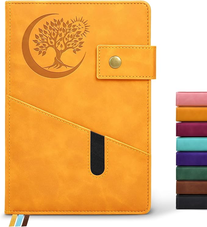 PAIBAS Lined Journal Notebook for Men, A5 Leather Journals for Writing Women, Hardcover Notebooks for Work,School,Note Taking,Travel,Business,Personal daily Diary,200 Page College Ruled (5.9" x 8.4")