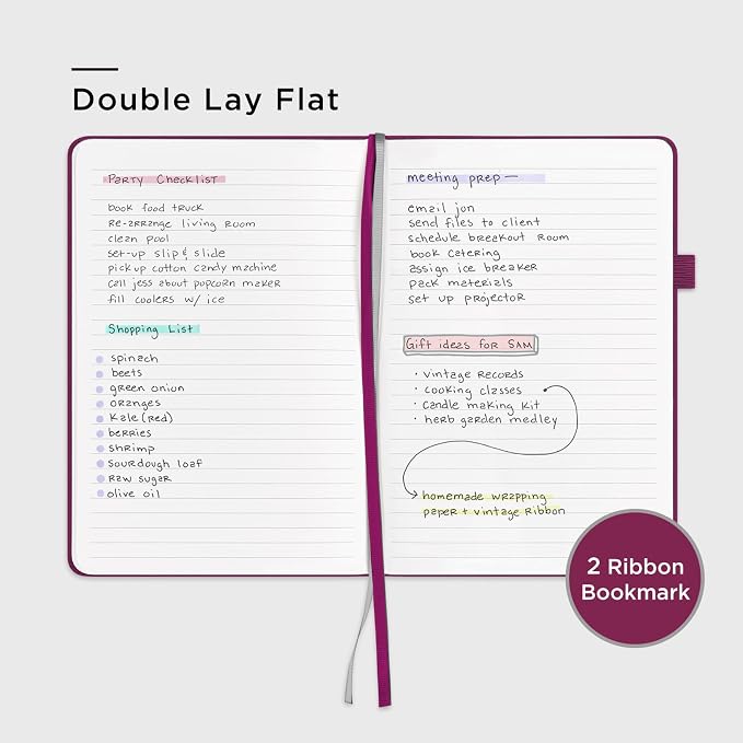 &And Per Se Lined Journal Notebook, 160 Pages, A5 5.7 x 8 inches College Ruled Thick Paper Notebook Journals for Writing, Hardcover Notebooks for Women Men Office School (1 Pack, Mulberry Purple)