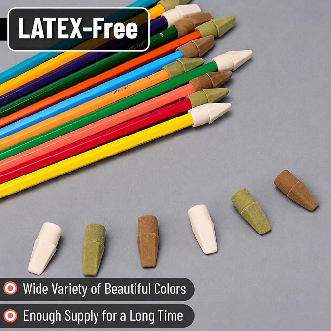 Mr. Pen- Pencil Erasers Toppers, 30 Pack, Colorful | No-Smudge Cap Pencil Erasers for Precise Erasing, Kids, Teachers, Studying Supplies, Autumn Earth