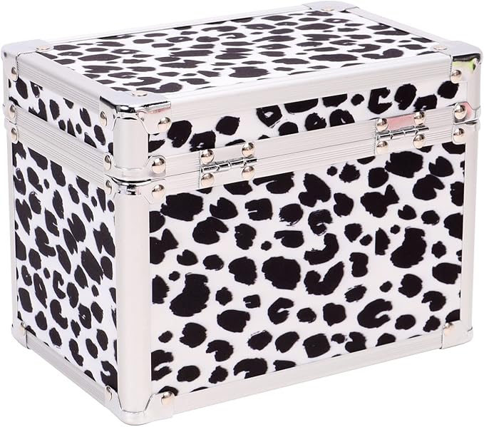 Vaultz Locking Medicine Box with Combination Lock - Secure Metal Lock Box Safe for Medication, Pills & Valuables, Small Lockbox with Code, Portable Storage Case, Leopard | Metal lock box, storage case for medication and small valuables, 3-digit combina...