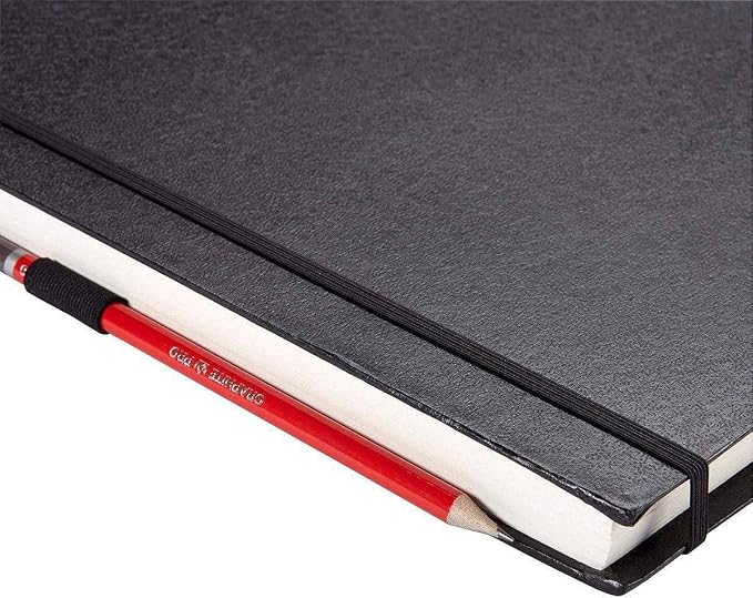 KINGART Hardcover Sketchbook Journal – 8.5 x 11 Inch, 1-Pack – 80 Sheets (160 Pages), 70 lb (110 GSM) Acid-Free Heavyweight Black Bound Notebook
