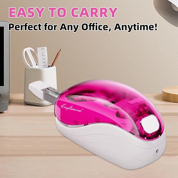 Electric Stapler,Including 2000 Staples and 1 Staple Remover, Suitable for Palm Size and high Comfort，25 Sheet Capacity, AC Adapter or Battery Powered，Battery not Included