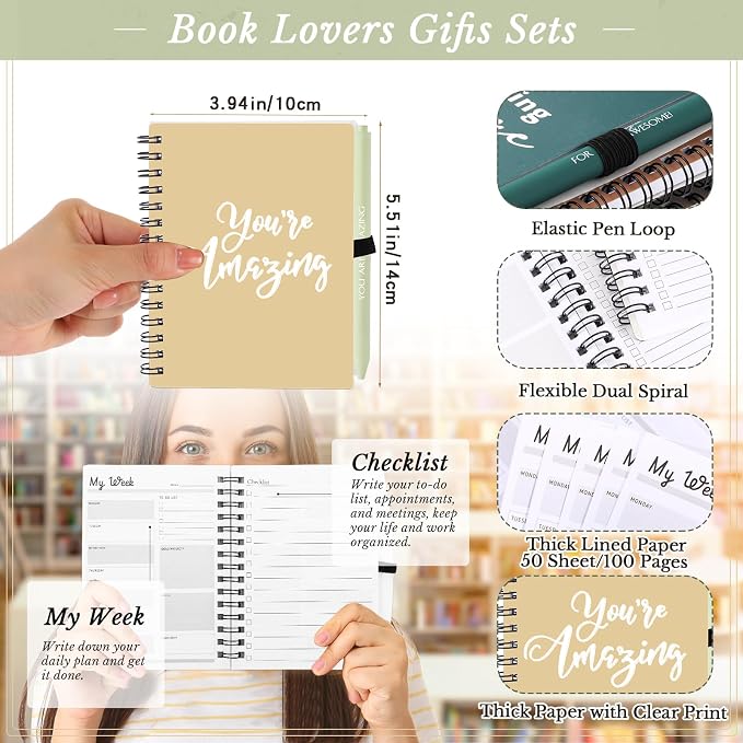 Tellingyou 20 Pcs Bulk Employee Appreciation Gifts A6 Notebook with Pens Back to School Gift Thank You for Teacher Student Team Office Coworker Staff Volunteers Affirmation Gifts (Fresh Colors)