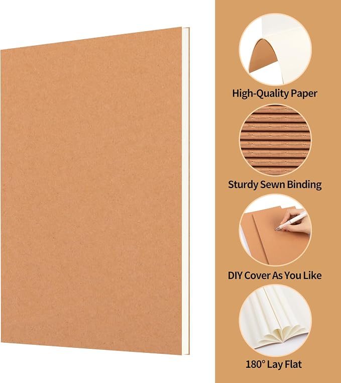 100 Pack A5 Ruled Lined Kraft Notebooks Bulk, Journaling Notebooks, Soft Cover Composition Notebook, 8.3x5.5 Inches 60 Pages Travel Journal Notebooks Set for Work, School, Writing