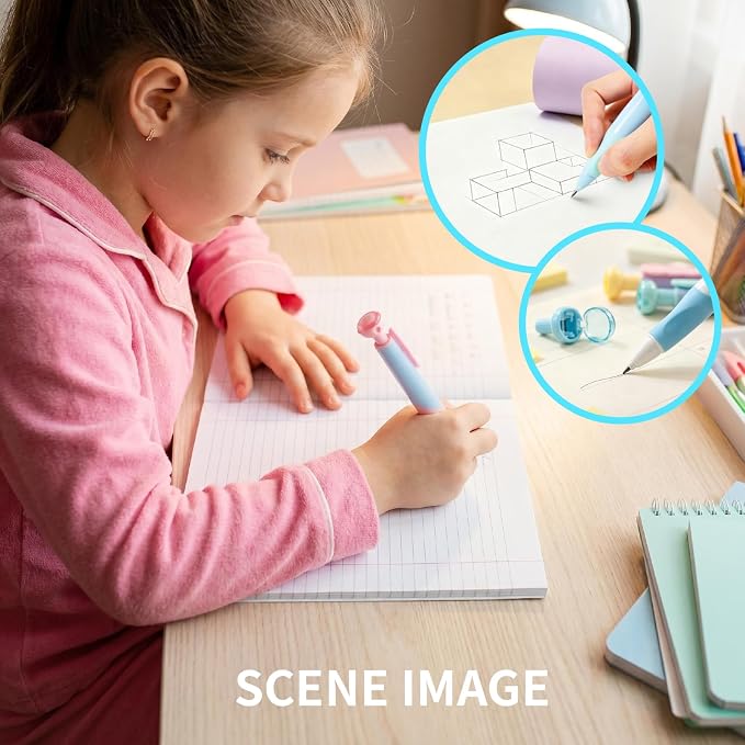 Dust Proof 2.0mm Mechanical Pencil for Kids with Ergonomic Grip 4Pack | Mechanical Pencils with 2 Erasers、25 Refills & 3 Sharpeners，Mechanical Pencils Bulk for School or Office Supplies