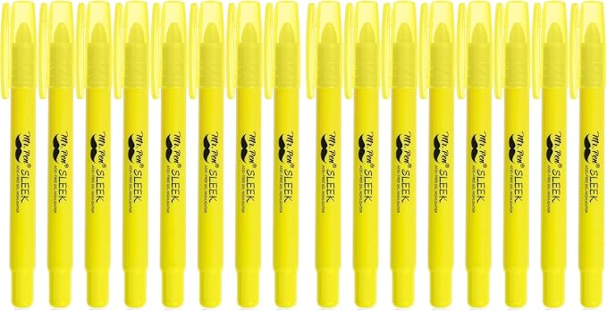 Mr. Pen- No Bleed Gel Bible Highlighters, Yellow, Pack of 16