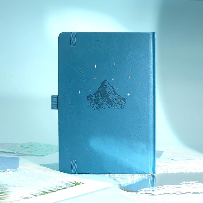MGGAO Lined Journal Notebook for Women Men, A5 Aesthetic Notebook | 316 Numbered Pages, Golden Edges, Faux Leather, College Ruled, Hardcover, for Writing, Note Taking, School & Office