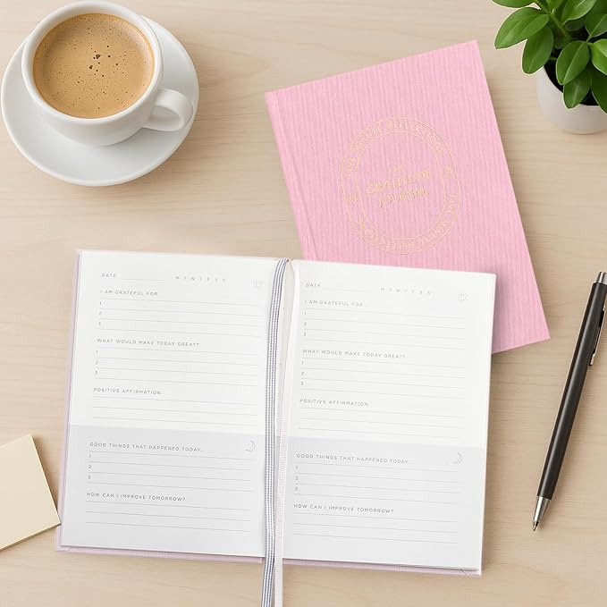 And Per Se Gratitude Journal – 5 Minute Daily Practice for Women with Prompts & Quotes – Undated Mindfulness & Happiness Notebook (Blush)