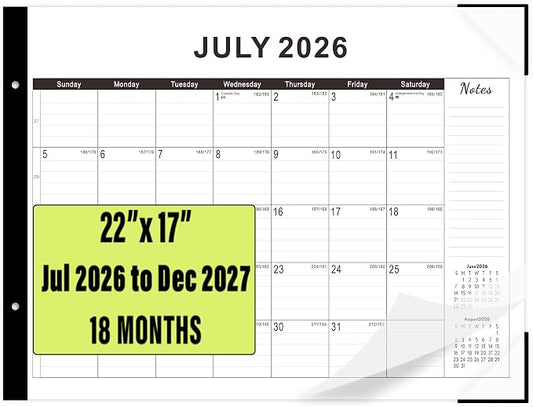 Desk calendar 2026-2027 22"x17" Desk Top Calendar with plastic cover