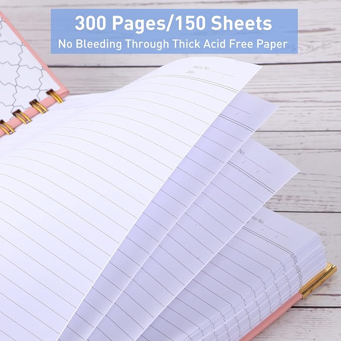 Spiral Notebook, College Ruled Notebook Journal, 7” x 10”, 300 Pages Leather Writing Journal for Women Men, B5 Hardcover Notebook for Work School, 24pcs Index Tabs, Green