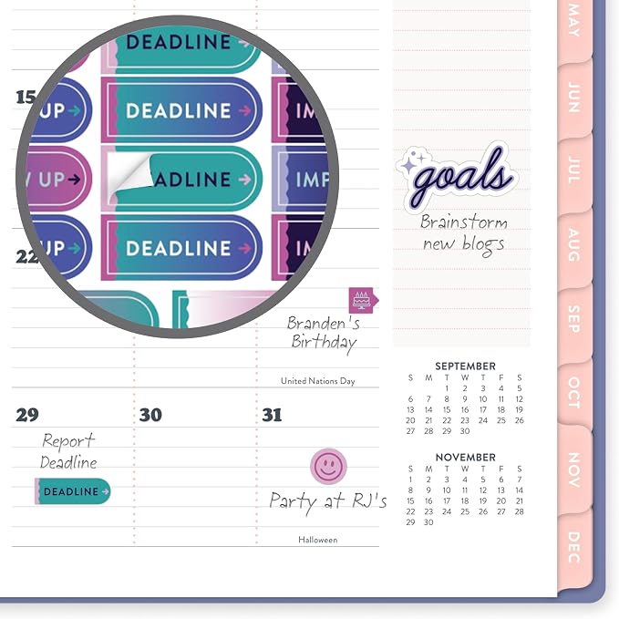 Mead Cambridge 2027 Planner, Weekly & Monthly, 15-Month Oct-Dec, 5.5" x 8.5", CatCoq, Berry Branches (CC01-200-27)