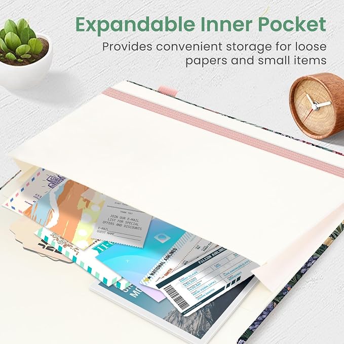 Pretty Lined Journal for Women, Aesthetic Cute Hardcover Leather Journal for Writing, A5 College Ruled Notebook for Work & Note Taking, Perfect for Office School Home, 160 Pages, Blooming Symphony