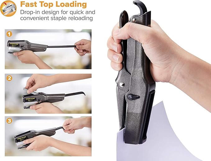 Bostitch Office B8 Plier Heavy Duty Stapler with 1250 1/4" Staples | Full Strip Metal Bostitch Stapler for Cardboard, Paper and Fabric (45 Sheet Capacity)