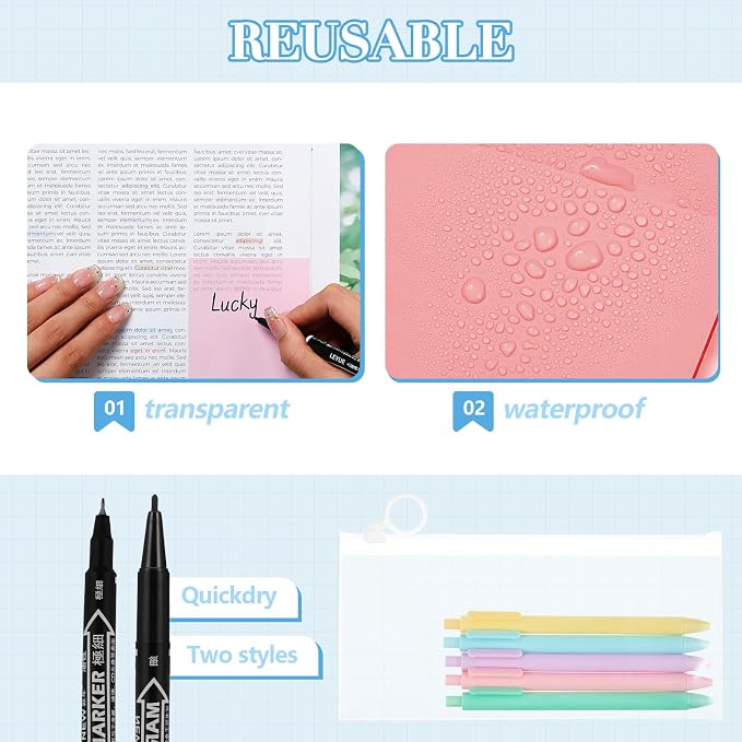 Jutom 38 Pcs Book Annotation Kit for Bible Journaling Study, Aesthetic Highlighters Pens, Index Tabs, Sticky Notes, Markers for Annotating Books Bible Page Tabs Supplies(Pastel Color,Square)