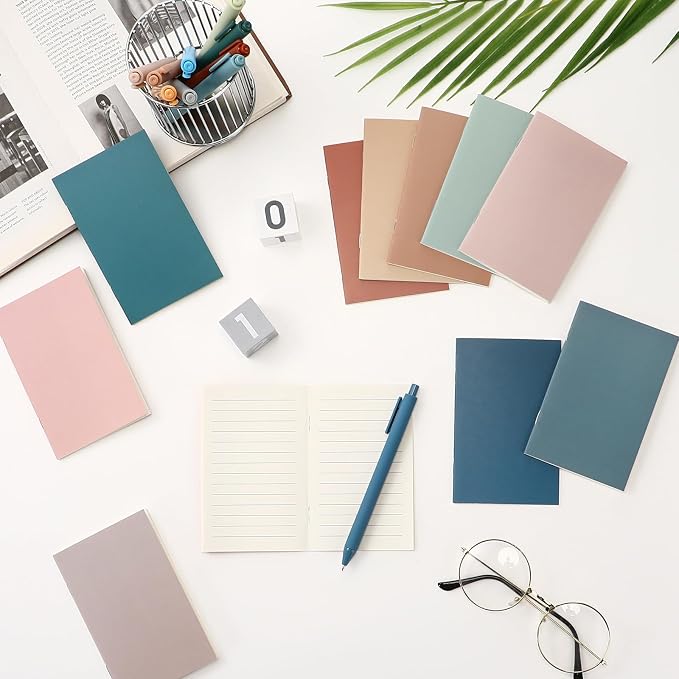 Eaasty 20 Set Mini Notebooks with Ballpoint Pens Bulk Back to School Gift Small Pocket Notepads Gradual Color Composition Journals and Pens for School Supplies Writing Notebooks (Healing Series Color)