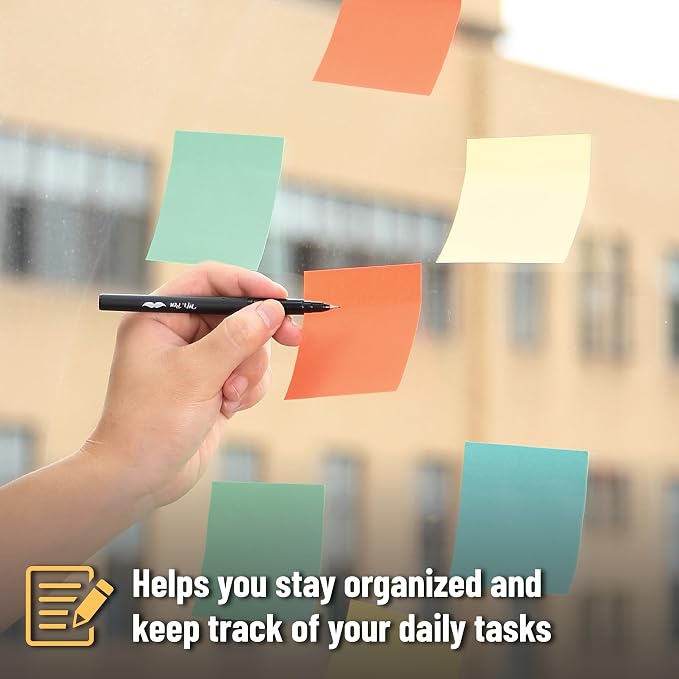 Mr. Pen- Sticky Notes, 3"x3", 12 Pads, 600 Sheets, Retro Colors | Sticky Notes Bulk, Self-Stick Note Pads, Perfect for Office, School, Home, Study & Organization