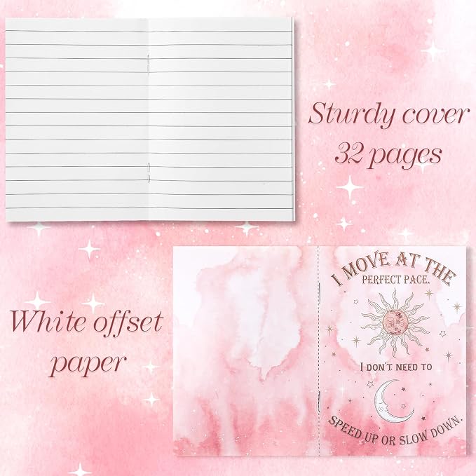 Tatuo 24 Pcs Positive Affirmation Notebooks Inspirational Notebook Small Motivational Encouragement Notepads Pink Daily Affirmations Self Care Journal for Back to School Women Teacher Student Gifts