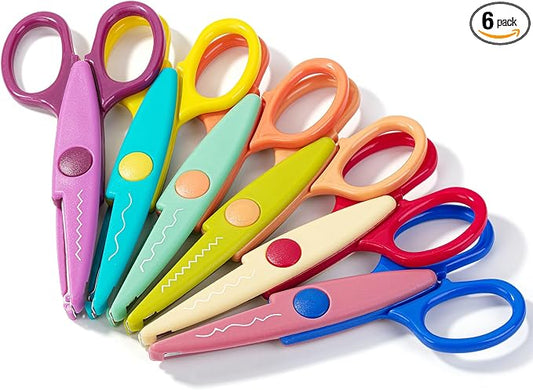 Mr. Pen- Craft Scissors Decorative Edge, 6 Pack, Vintage Colors | Zig Zag Scissors for Crafting, Scrapbooking, Fancy, Pattern, Design