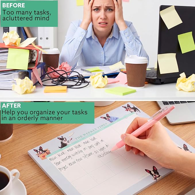 60 Sheets Weekly Pad, Tear Off Weekly Planner Notepad with Daily Schedule Weekly to Do List Notepad(7x10”)