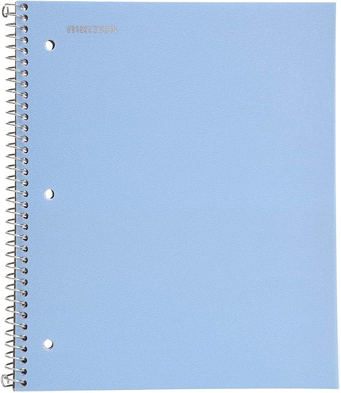 Mintra Office Durable Spiral Notebooks, 1 Subject, (Arctic Ice, Chili Oil, Green Olive, College Ruled 3pk)