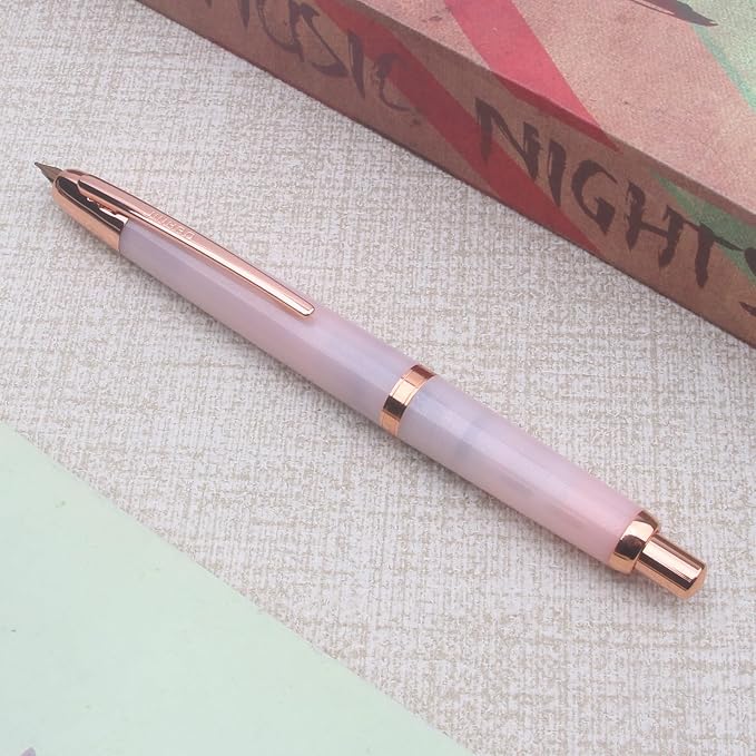 JINHAO 20 Pink Red Gold Clip Press Fountain Pen Retractable Nib Ink Pen with Converter Stationery School Supplies