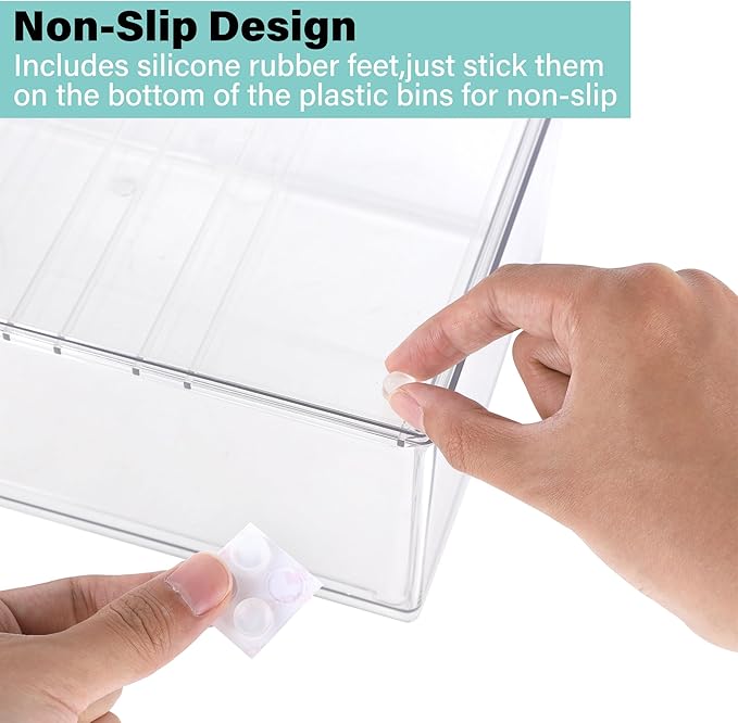 Prsildan 6 Small Drawers Stackable Storage Drawer Clear Acrylic Organizer | Makeup Organizers, Vanity Bathroom Kitchen Cabinets Under Sink Home Organization, 3 Pack