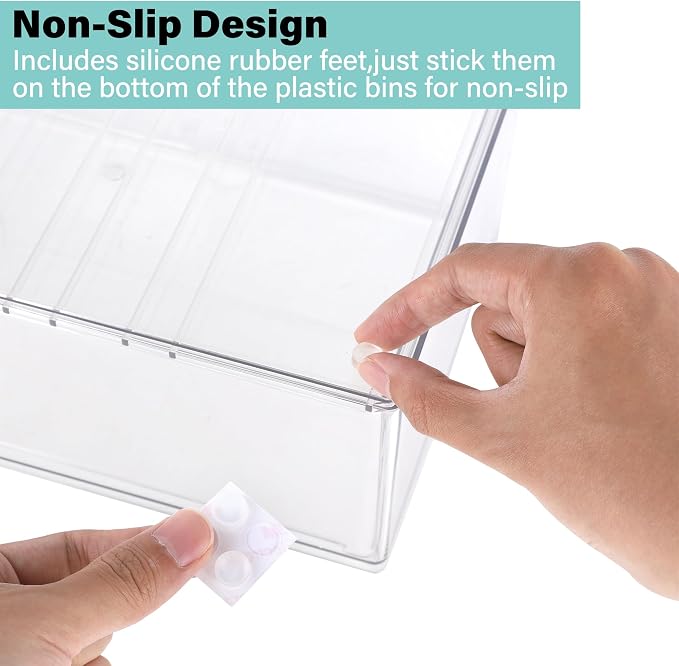 Prsildan Tea Bag Organizer K Cup Holder Drawer Coffee Pods Storage, 2 Pack | Clear Acrylic, Stackable, Pull Out, For Kitchen Office Craft Art Supplies Hair Accessories Makeup Small Items