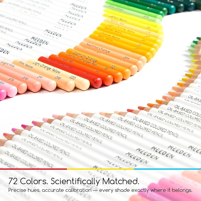MEEDEN Artist Colored Pencil Set: 72 Count Vibrant Colors Drawing Pencils with Professional Oil Based Soft Core for Arts & Crafts - Smooth Writing, Easy Blending Shading & Layering