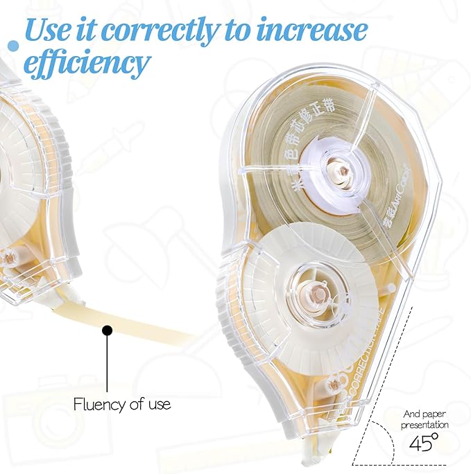 4 Pieces 100 Ft Long Correction Tape, Tear-Resistant Beige Correction Tape Smooth Glide Quick Dry Correct Tapes for School Office Supplies, Crafting, Note Taking, Journal