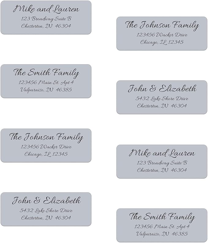 Personalized Return Address Labels - Simple Unique Design - Available in White, Clear, Kraft, Gold, or Silver Labels -120 Labels - 120 Envelope Seals Included - Made in The U.S.A. (Silver)
