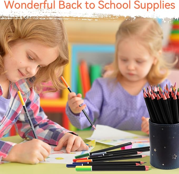 S & E TEACHER'S EDITION Colored Pencils 144Pcs, Pre-sharpened Super Soft Core Lead Coloring, Colored pencils,In Drawing Pencils, Woodcase Lead Pencils