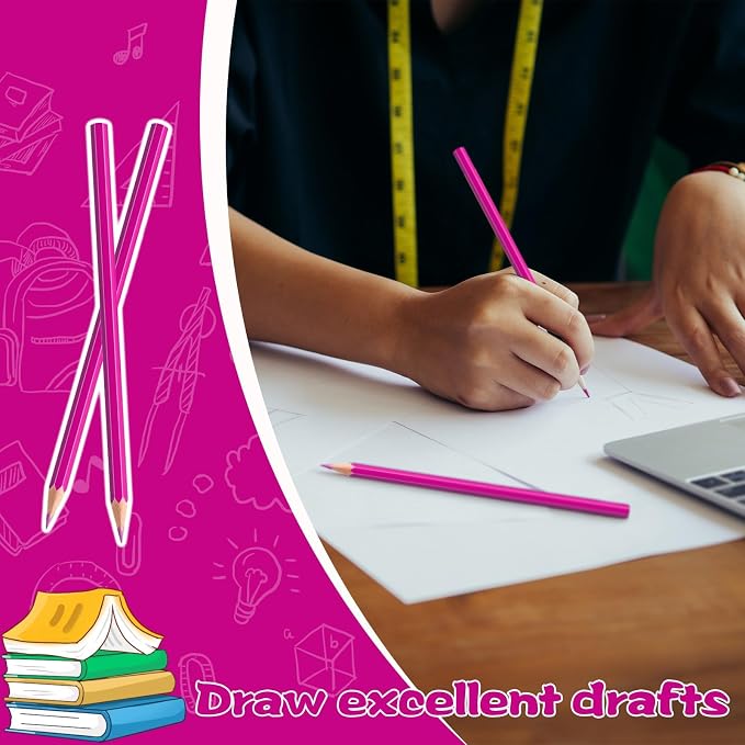 36 Pack Pink Colored Pencils for Kids, Pre-sharpened Art Pencils Back to School Supplies Set, Drawing Sketching Pencils for Students, Teachers, Classroom