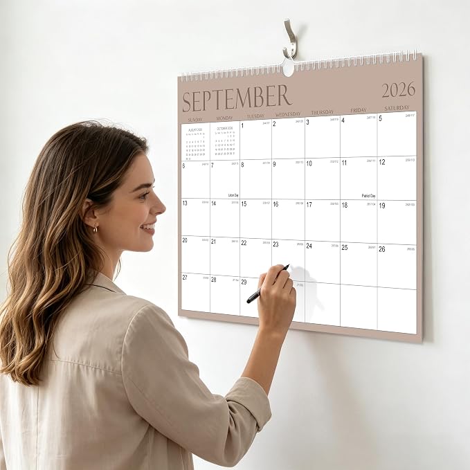 MZD8391 Calendar 2026-2027, Wall Calendar 2026-2027 From July 2026 To December 2027, 14" x 11" Paper Calendars with Julian Date and Blank Block for New Year, 18 Months Calendar Planner