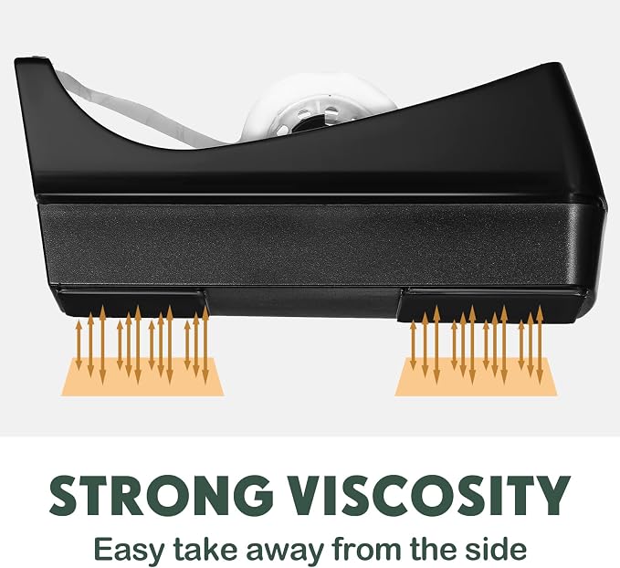 Yahenda 6 Pack Black Desktop Tape Dispenser Non Skid Base with 0.7 x 985 Inches Invisible Tape Refills Bulk Weighted Roll Dispenser for Office Home School