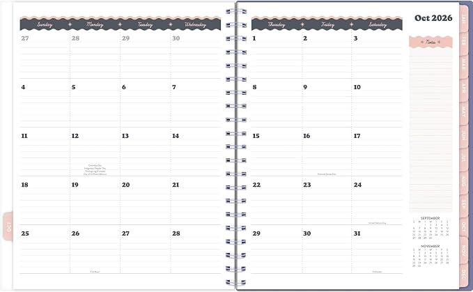 Mead Cambridge 2027 Planner, Weekly & Monthly, 15-Month Oct-Dec, 8.5" x 11", CatCoq, Berry Branches (CC01-905-27)