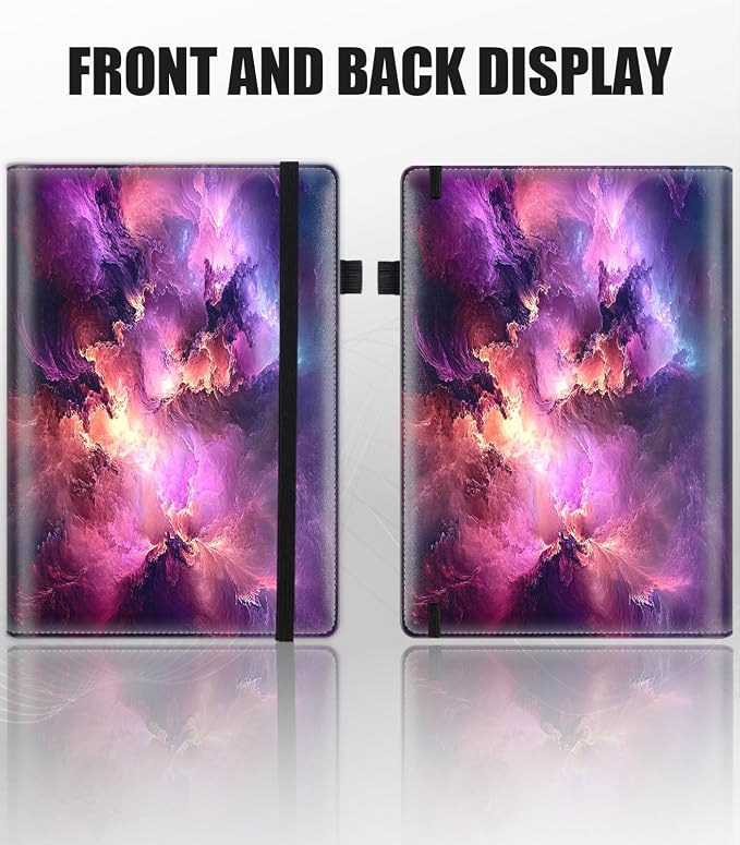 Hardcover Executive Notebooks, A5 PU Leather Lined Journal Notebook, 200 Pages Thick Paper Subject Notebooks for School,Work,Home Writing Business Notebook, Diary Book ，Space Colors Nebula