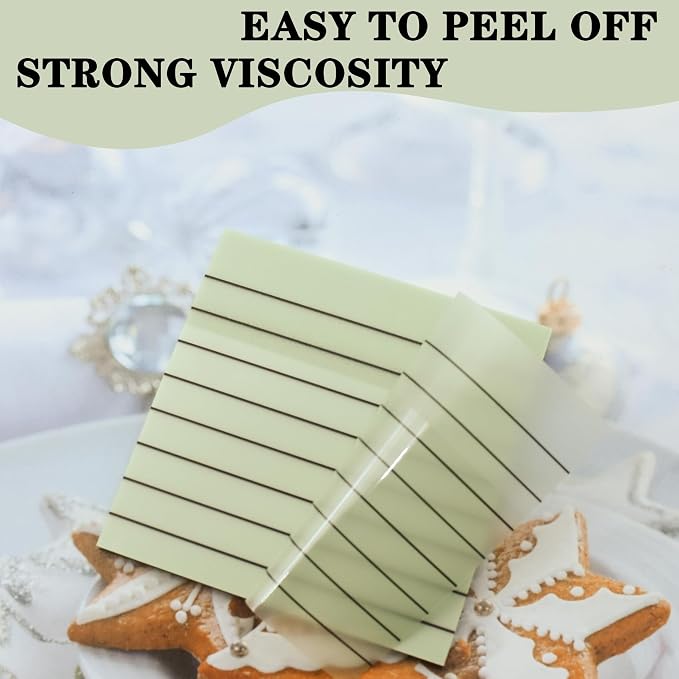 YOUDEFUL 800Pcs Transparent Sticky Notes, Green Clear Sticky Notes with Lined, 3"x3" Waterproof Translucent Sticky Note Pads, Index Tabs, Clear Post it Notes for Bible Study, See Through Sticky Notes