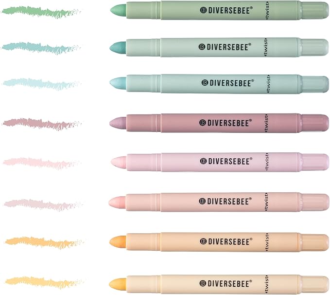 DIVERSEBEE Bible Highlighters and Pens No Bleed, 8 Pack Assorted Colors Gel Highlighters Set, Cute Bible Markers for Study Journaling School Supplies and Accessories (Pastel)