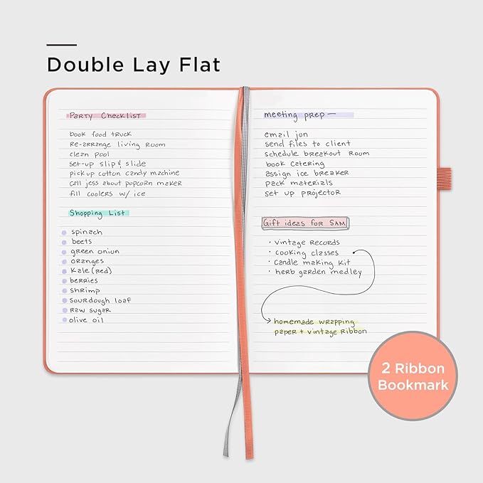 &And Per Se Lined Journal Notebook, 160 Pages, A5 5.7 x 8 inches College Ruled Thick Paper Notebook Journals for Writing, Hardcover Notebooks for Women Men Office School (1 Pack, Peach Pink)