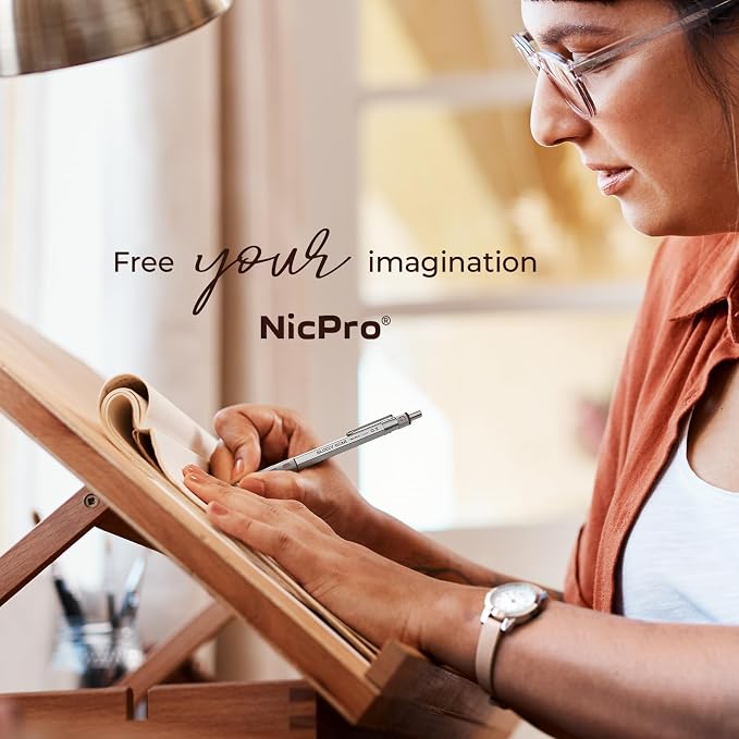 Nicpro 3 Pack Blocky Gear 0.3 mm Metal Mechanical Pencils Set with Case | Lead Drafting Pencil with 8 Tube (480PCS) Lead Refills, 4 Erasers, 18 Eraser Refills for Art Writing, Sketching Drawing