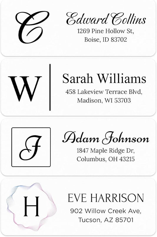 Personalized Return Address Labels, Custom Address and Name Mailing Labels Square for Envelopes & Branding - Wreath 1x2.6 Inches Flat Sheet of 60-1200 Made in USA by My Sign Center