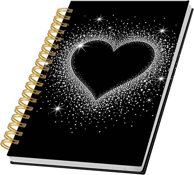 KZYVFNPQ Spiral Journal Notebook for Women Men, A5 Cute Hardcover Lined Notebook with Strong Binding,College Ruled Notebook for Office Work Writing(Heart)